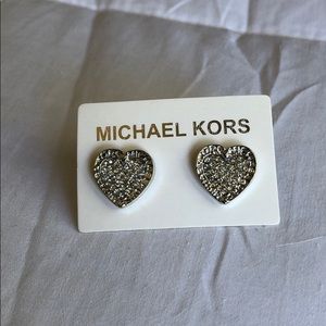 Michael Kors Silver Heart Shape Earrings